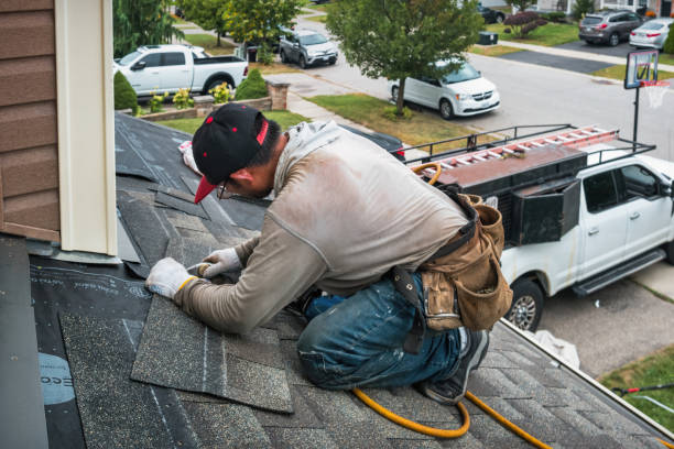 Professional Storm Damage Roof Repair technician working in Hershey, PA